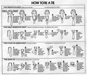 tie ネクタイの結び方を英語で図解